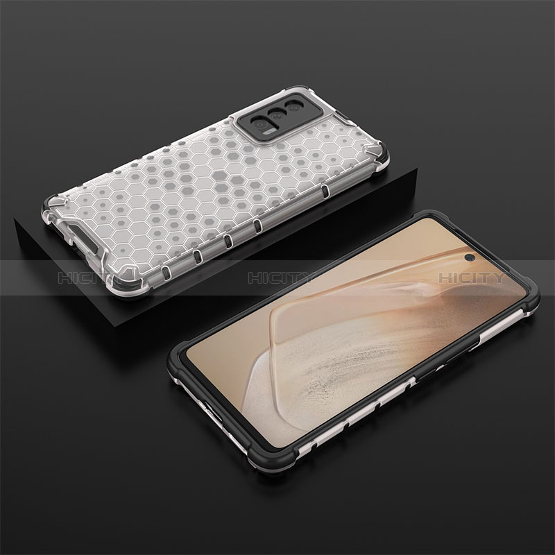 Coque Rebord Contour Silicone et Vitre Transparente Housse Etui 360 Degres AM2 pour Vivo iQOO 7 India 5G Blanc Plus