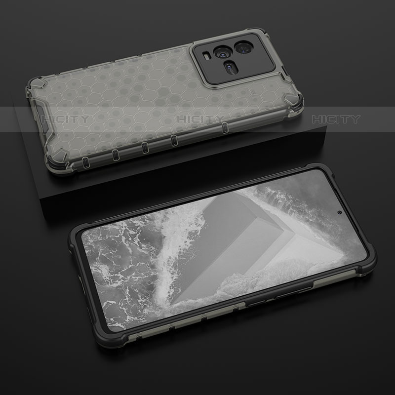 Coque Rebord Contour Silicone et Vitre Transparente Housse Etui 360 Degres AM2 pour Vivo iQOO 9T 5G Noir Plus