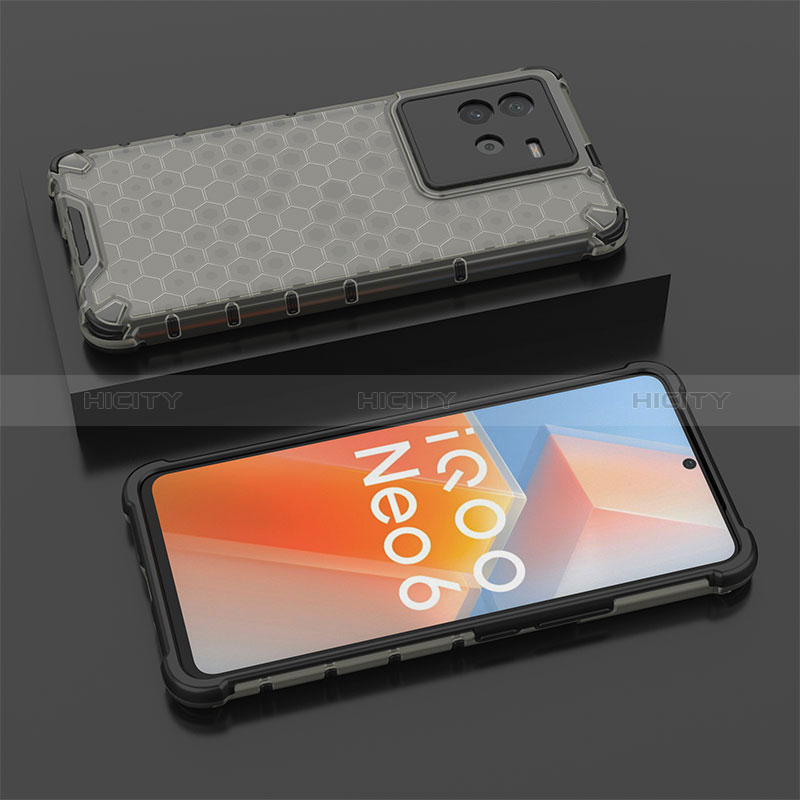 Coque Rebord Contour Silicone et Vitre Transparente Housse Etui 360 Degres AM2 pour Vivo iQOO Neo6 5G Noir Plus