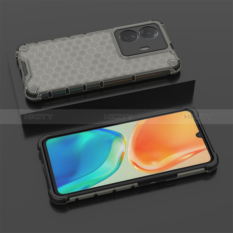 Coque Rebord Contour Silicone et Vitre Transparente Housse Etui 360 Degres AM2 pour Vivo T1 5G Noir Plus