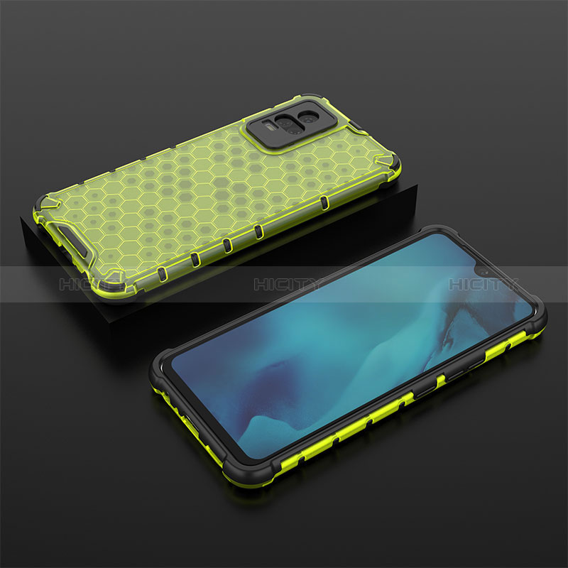 Coque Rebord Contour Silicone et Vitre Transparente Housse Etui 360 Degres AM2 pour Vivo V21e 4G Vert Plus