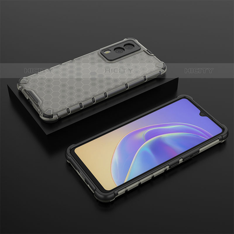 Coque Rebord Contour Silicone et Vitre Transparente Housse Etui 360 Degres AM2 pour Vivo V21e 5G Noir Plus