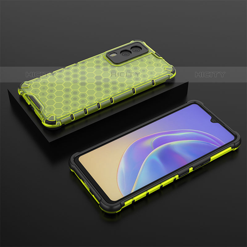 Coque Rebord Contour Silicone et Vitre Transparente Housse Etui 360 Degres AM2 pour Vivo V21e 5G Vert Plus