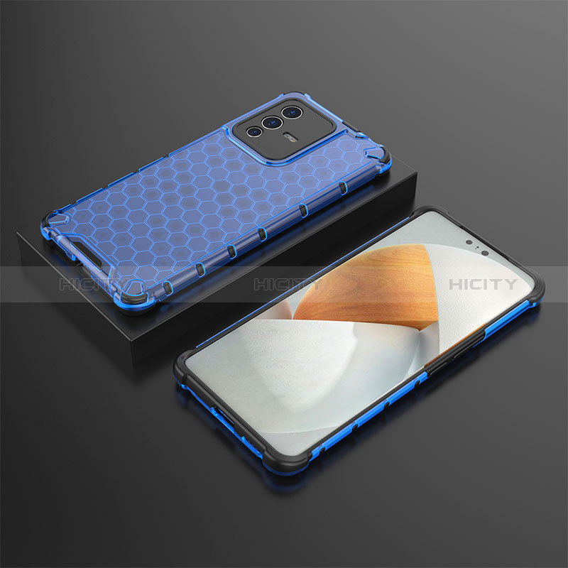 Coque Rebord Contour Silicone et Vitre Transparente Housse Etui 360 Degres AM2 pour Vivo V23 Pro 5G Bleu Plus