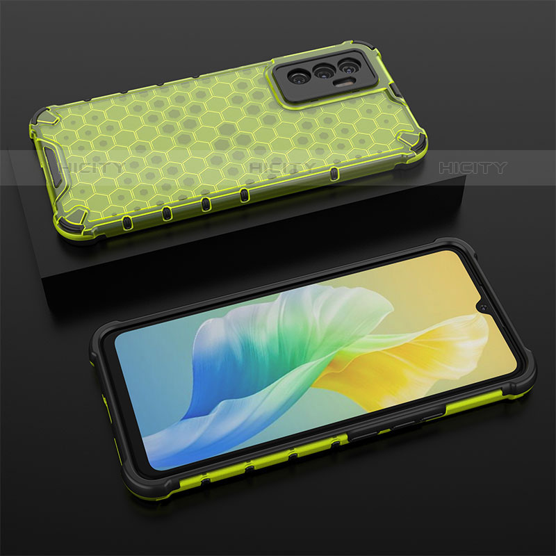 Coque Rebord Contour Silicone et Vitre Transparente Housse Etui 360 Degres AM2 pour Vivo V23e 5G Vert Plus