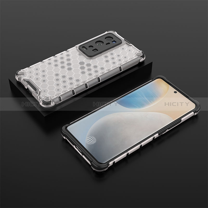 Coque Rebord Contour Silicone et Vitre Transparente Housse Etui 360 Degres AM2 pour Vivo X60 Pro+ Plus 5G Blanc Plus