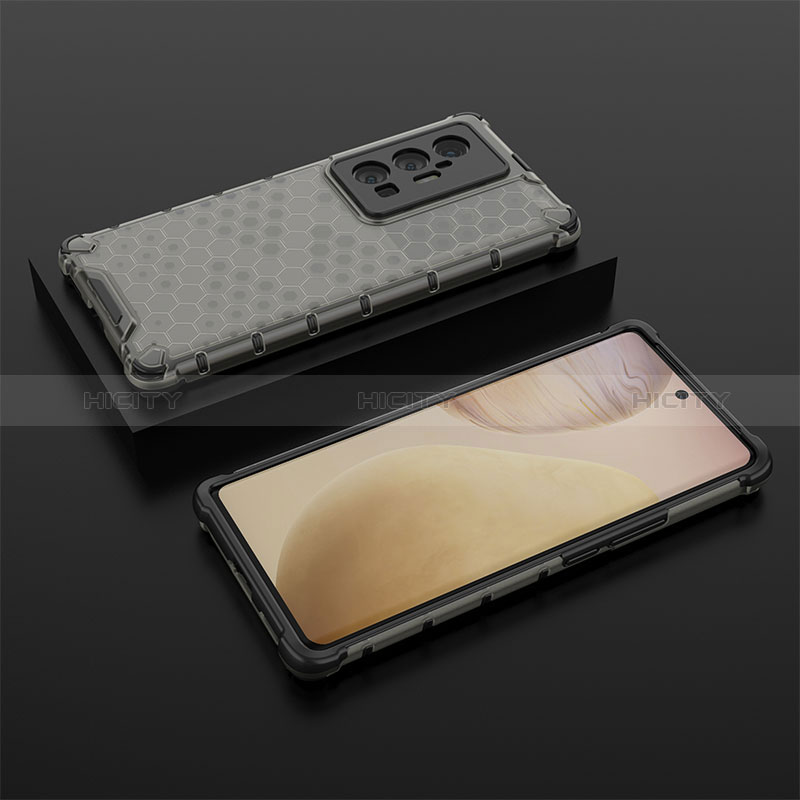 Coque Rebord Contour Silicone et Vitre Transparente Housse Etui 360 Degres AM2 pour Vivo X70 Pro+ Plus 5G Noir Plus