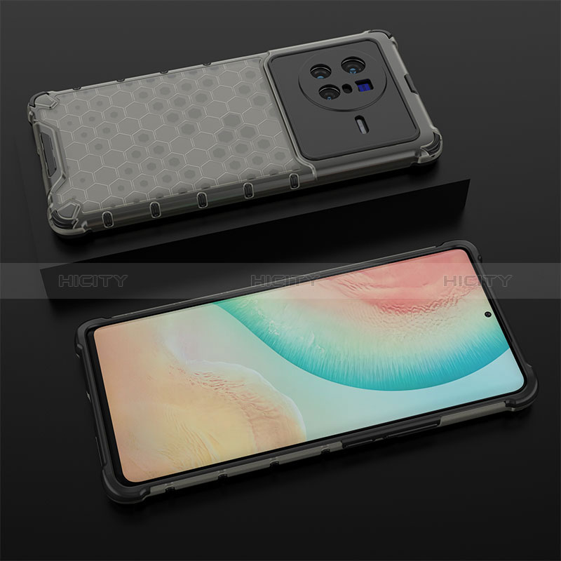 Coque Rebord Contour Silicone et Vitre Transparente Housse Etui 360 Degres AM2 pour Vivo X80 5G Noir Plus