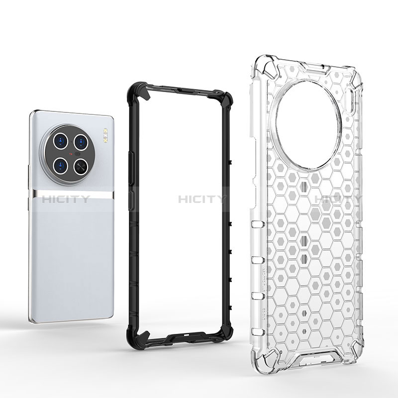 Coque Rebord Contour Silicone et Vitre Transparente Housse Etui 360 Degres AM2 pour Vivo X90 Pro+ Plus 5G Plus