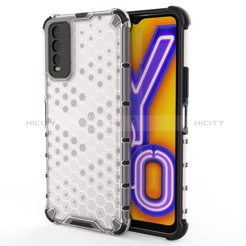 Coque Rebord Contour Silicone et Vitre Transparente Housse Etui 360 Degres AM2 pour Vivo Y11s Blanc Plus