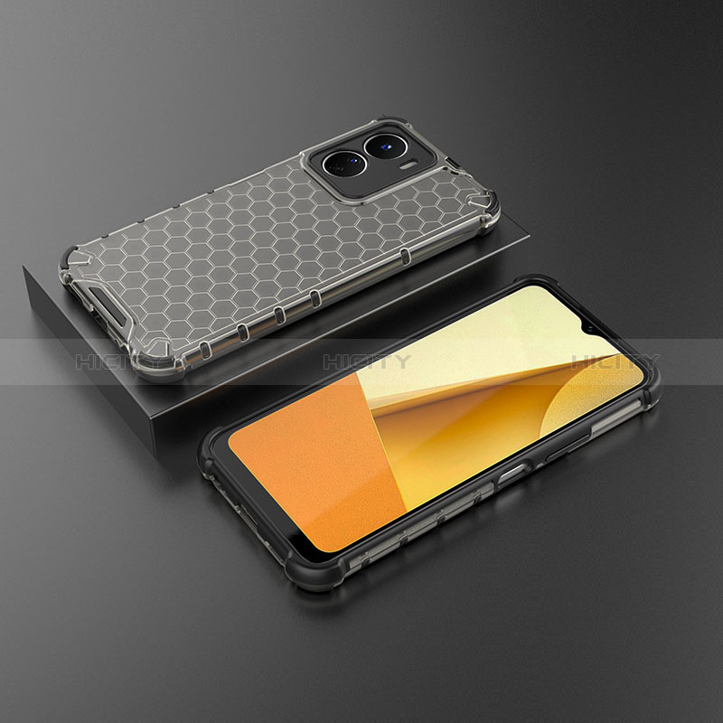 Coque Rebord Contour Silicone et Vitre Transparente Housse Etui 360 Degres AM2 pour Vivo Y16 Noir Plus