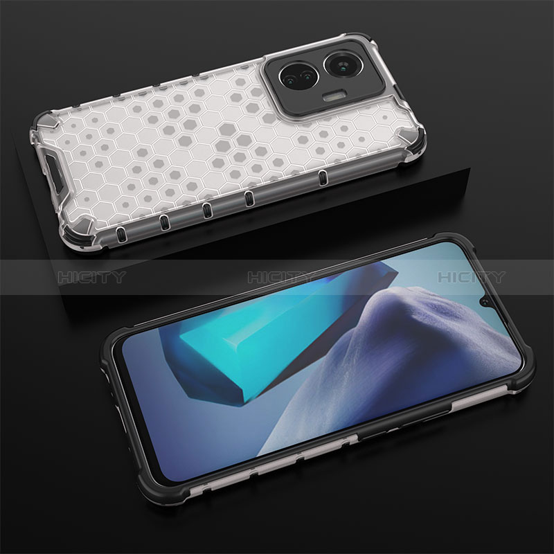 Coque Rebord Contour Silicone et Vitre Transparente Housse Etui 360 Degres AM2 pour Vivo Y55 4G Blanc Plus