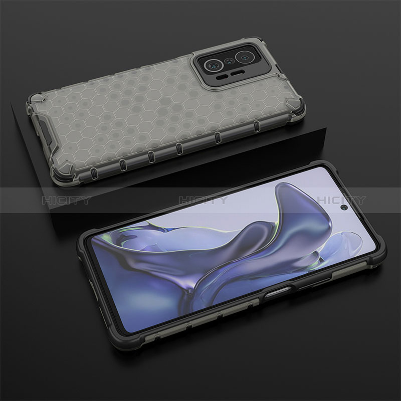 Coque Rebord Contour Silicone et Vitre Transparente Housse Etui 360 Degres AM2 pour Xiaomi Mi 11T 5G Noir Plus