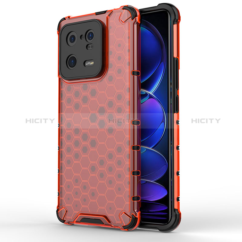 Coque Rebord Contour Silicone et Vitre Transparente Housse Etui 360 Degres AM2 pour Xiaomi Mi 13 Pro 5G Rouge Plus