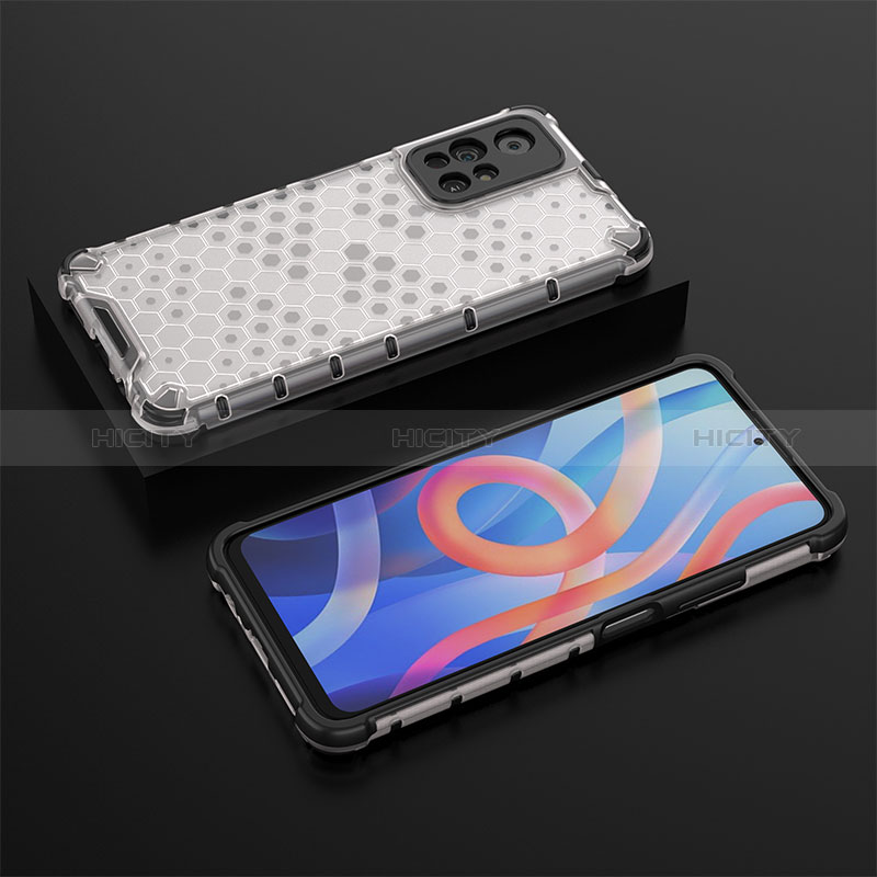 Coque Rebord Contour Silicone et Vitre Transparente Housse Etui 360 Degres AM2 pour Xiaomi Poco M4 Pro 5G Blanc Plus