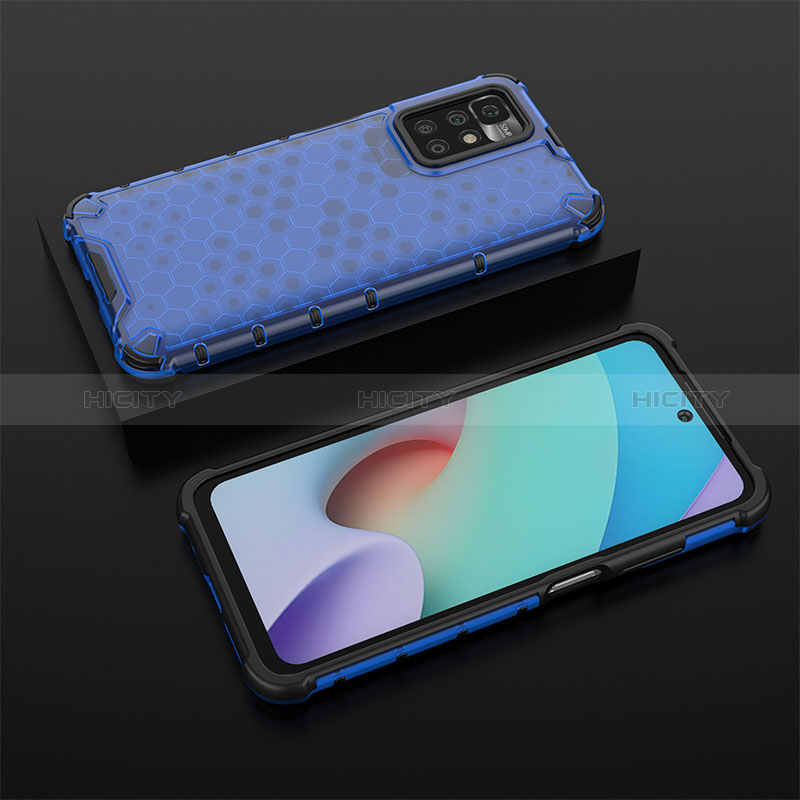 Coque Rebord Contour Silicone et Vitre Transparente Housse Etui 360 Degres AM2 pour Xiaomi Redmi 10 (2022) Bleu Plus