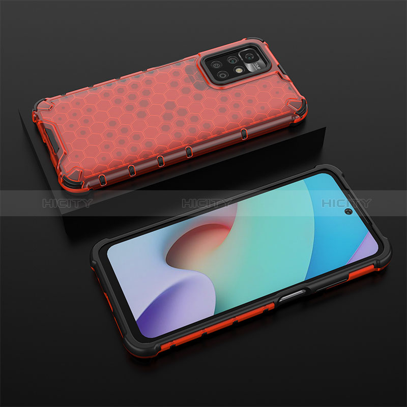 Coque Rebord Contour Silicone et Vitre Transparente Housse Etui 360 Degres AM2 pour Xiaomi Redmi 10 4G Rouge Plus