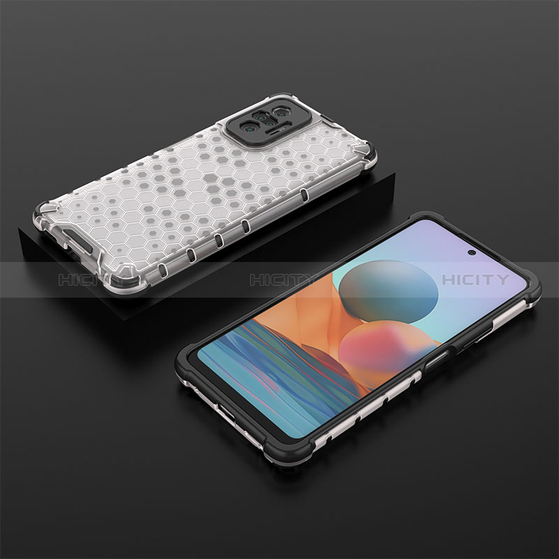 Coque Rebord Contour Silicone et Vitre Transparente Housse Etui 360 Degres AM2 pour Xiaomi Redmi Note 10 Pro 4G Blanc Plus