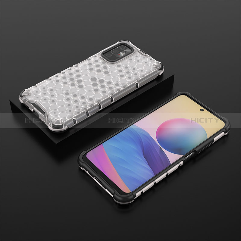 Coque Rebord Contour Silicone et Vitre Transparente Housse Etui 360 Degres AM2 pour Xiaomi Redmi Note 10T 5G Blanc Plus