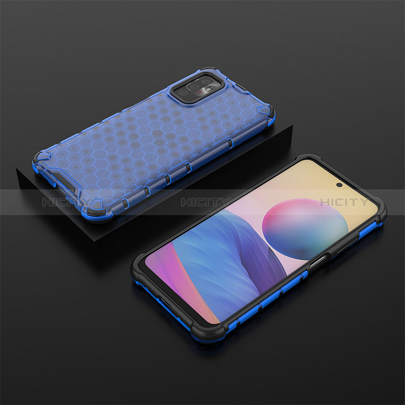 Coque Rebord Contour Silicone et Vitre Transparente Housse Etui 360 Degres AM2 pour Xiaomi Redmi Note 10T 5G Bleu Plus