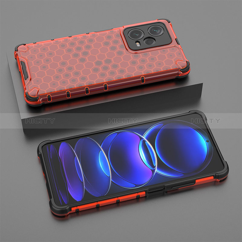 Coque Rebord Contour Silicone et Vitre Transparente Housse Etui 360 Degres AM2 pour Xiaomi Redmi Note 12 Explorer Rouge Plus