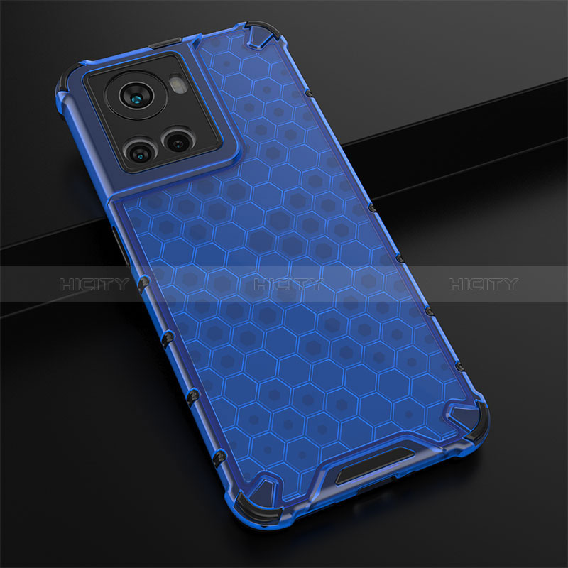 Coque Rebord Contour Silicone et Vitre Transparente Housse Etui 360 Degres AM3 pour OnePlus 10R 5G Bleu Plus