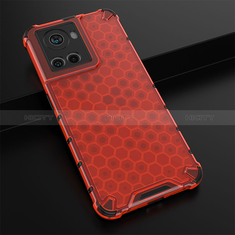 Coque Rebord Contour Silicone et Vitre Transparente Housse Etui 360 Degres AM3 pour OnePlus 10R 5G Rouge Plus