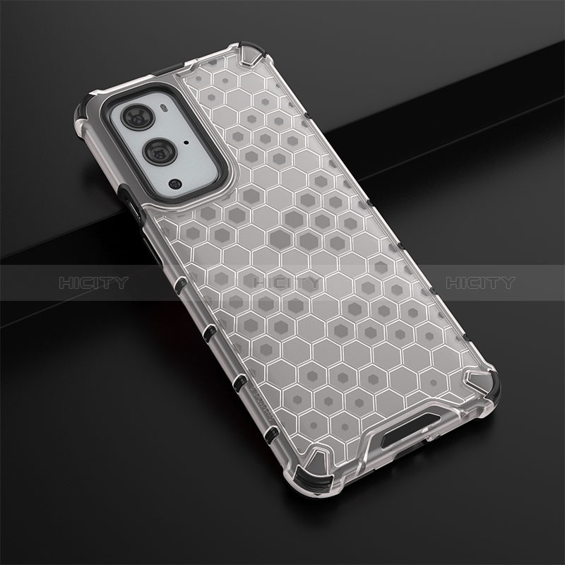 Coque Rebord Contour Silicone et Vitre Transparente Housse Etui 360 Degres AM3 pour OnePlus 9 Pro 5G Blanc Plus