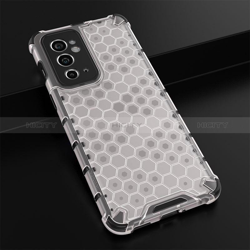 Coque Rebord Contour Silicone et Vitre Transparente Housse Etui 360 Degres AM3 pour OnePlus 9RT 5G Blanc Plus