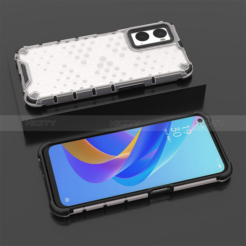 Coque Rebord Contour Silicone et Vitre Transparente Housse Etui 360 Degres AM3 pour Oppo A36 Blanc Plus