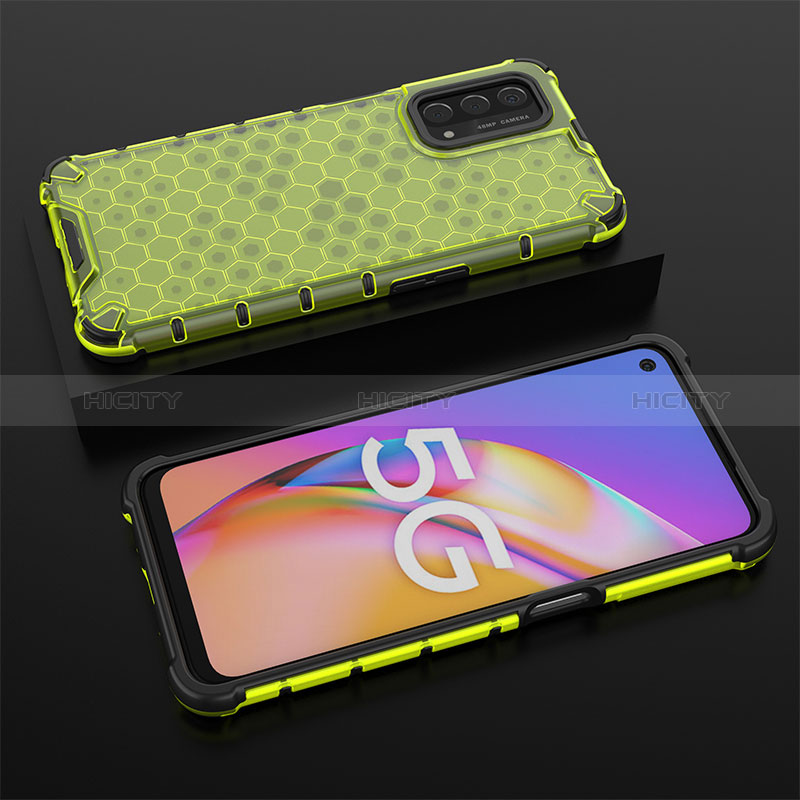 Coque Rebord Contour Silicone et Vitre Transparente Housse Etui 360 Degres AM3 pour Oppo A54 5G Vert Plus