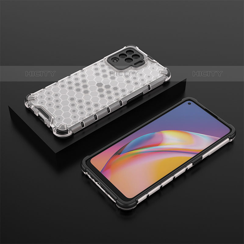 Coque Rebord Contour Silicone et Vitre Transparente Housse Etui 360 Degres AM3 pour Oppo A94 4G Blanc Plus