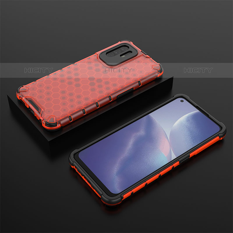 Coque Rebord Contour Silicone et Vitre Transparente Housse Etui 360 Degres AM3 pour Oppo A94 5G Rouge Plus