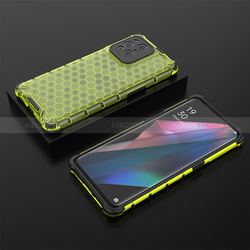 Coque Rebord Contour Silicone et Vitre Transparente Housse Etui 360 Degres AM3 pour Oppo Find X3 5G Vert Plus