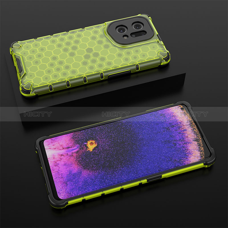 Coque Rebord Contour Silicone et Vitre Transparente Housse Etui 360 Degres AM3 pour Oppo Find X5 5G Vert Plus