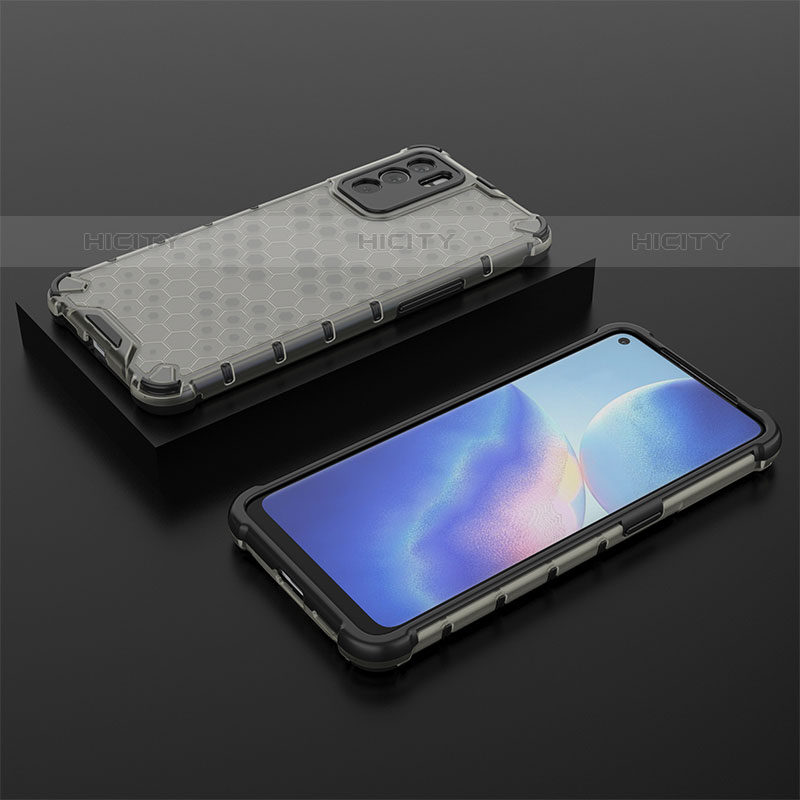 Coque Rebord Contour Silicone et Vitre Transparente Housse Etui 360 Degres AM3 pour Oppo Reno6 5G Noir Plus