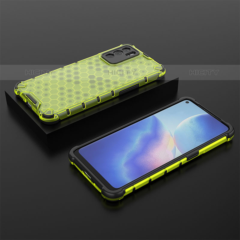 Coque Rebord Contour Silicone et Vitre Transparente Housse Etui 360 Degres AM3 pour Oppo Reno6 5G Vert Plus