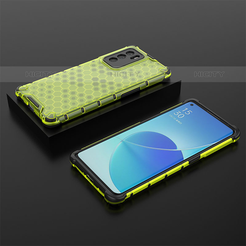 Coque Rebord Contour Silicone et Vitre Transparente Housse Etui 360 Degres AM3 pour Oppo Reno6 Pro 5G India Vert Plus