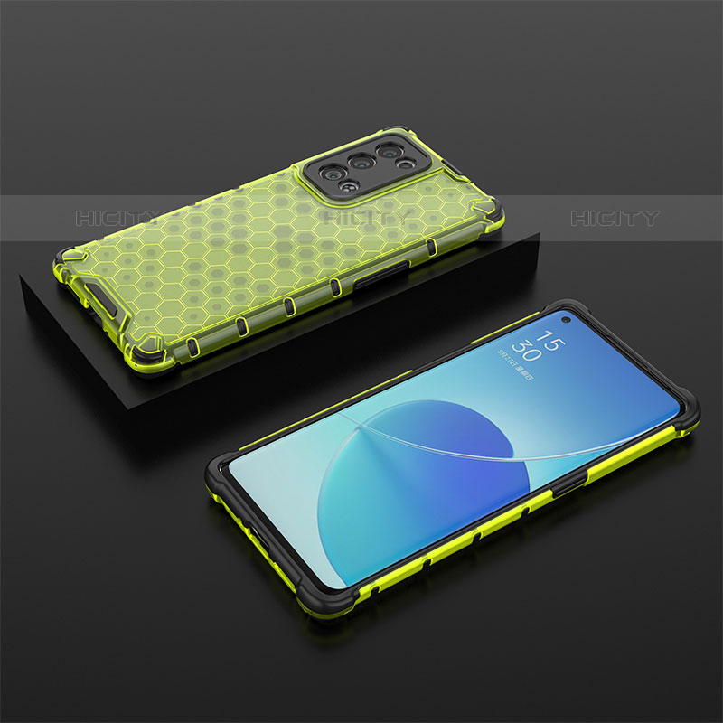 Coque Rebord Contour Silicone et Vitre Transparente Housse Etui 360 Degres AM3 pour Oppo Reno6 Pro+ Plus 5G Vert Plus