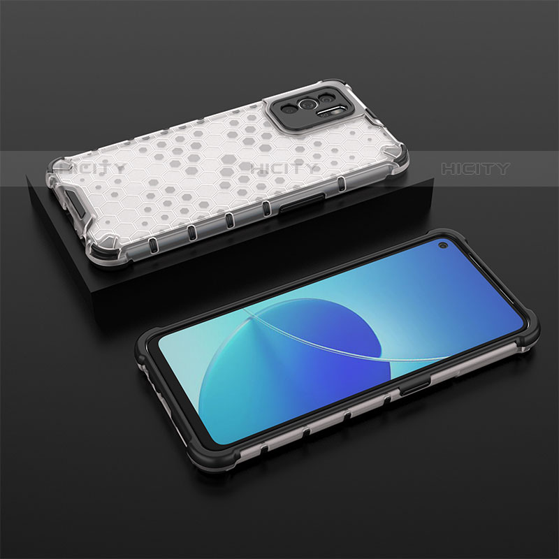 Coque Rebord Contour Silicone et Vitre Transparente Housse Etui 360 Degres AM3 pour Oppo Reno6 Z 5G Blanc Plus