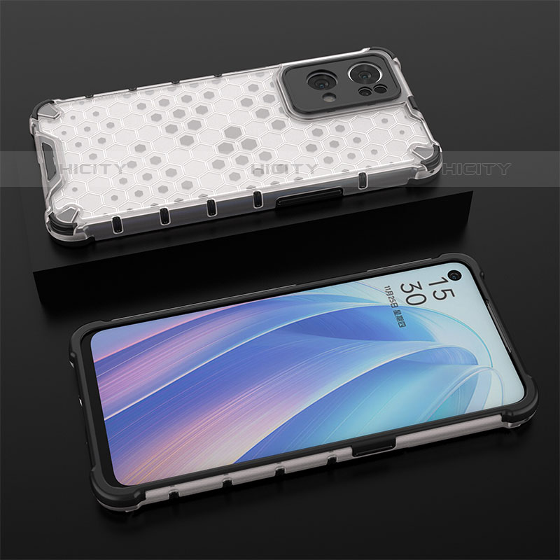 Coque Rebord Contour Silicone et Vitre Transparente Housse Etui 360 Degres AM3 pour Oppo Reno7 Pro 5G Blanc Plus