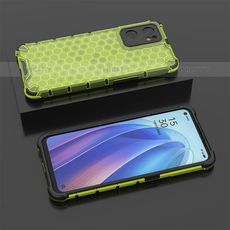 Coque Rebord Contour Silicone et Vitre Transparente Housse Etui 360 Degres AM3 pour Oppo Reno7 SE 5G Vert Plus