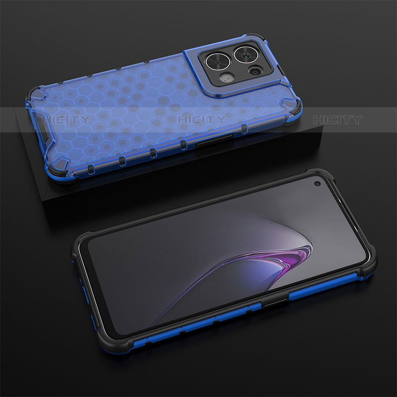 Coque Rebord Contour Silicone et Vitre Transparente Housse Etui 360 Degres AM3 pour Oppo Reno8 5G Bleu Plus