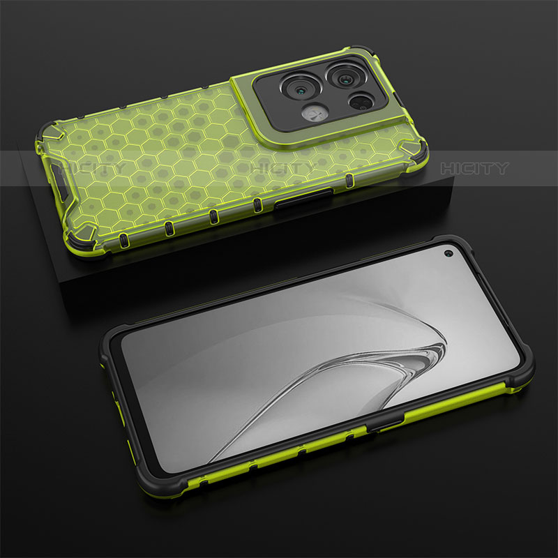 Coque Rebord Contour Silicone et Vitre Transparente Housse Etui 360 Degres AM3 pour Oppo Reno8 Pro 5G Vert Plus