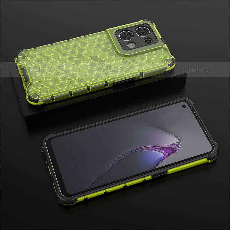 Coque Rebord Contour Silicone et Vitre Transparente Housse Etui 360 Degres AM3 pour Oppo Reno9 Pro 5G Vert Plus