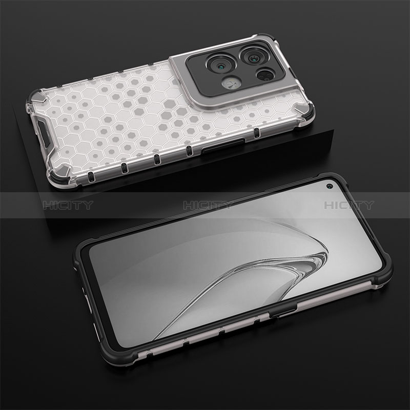 Coque Rebord Contour Silicone et Vitre Transparente Housse Etui 360 Degres AM3 pour Oppo Reno9 Pro+ Plus 5G Blanc Plus