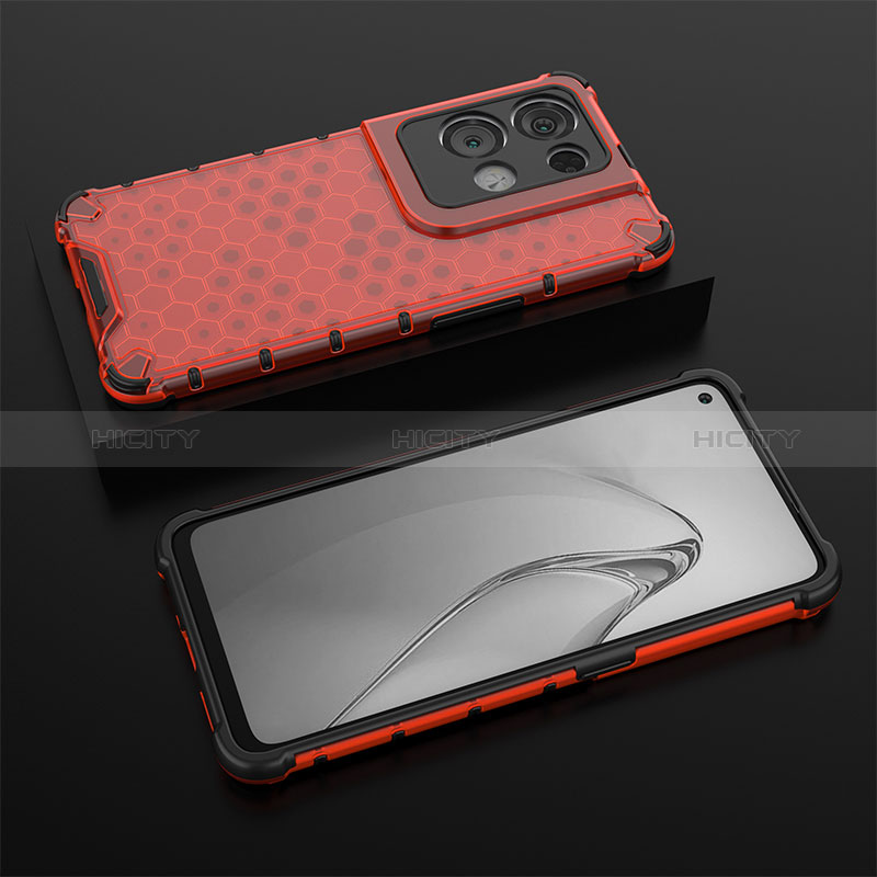 Coque Rebord Contour Silicone et Vitre Transparente Housse Etui 360 Degres AM3 pour Oppo Reno9 Pro+ Plus 5G Rouge Plus