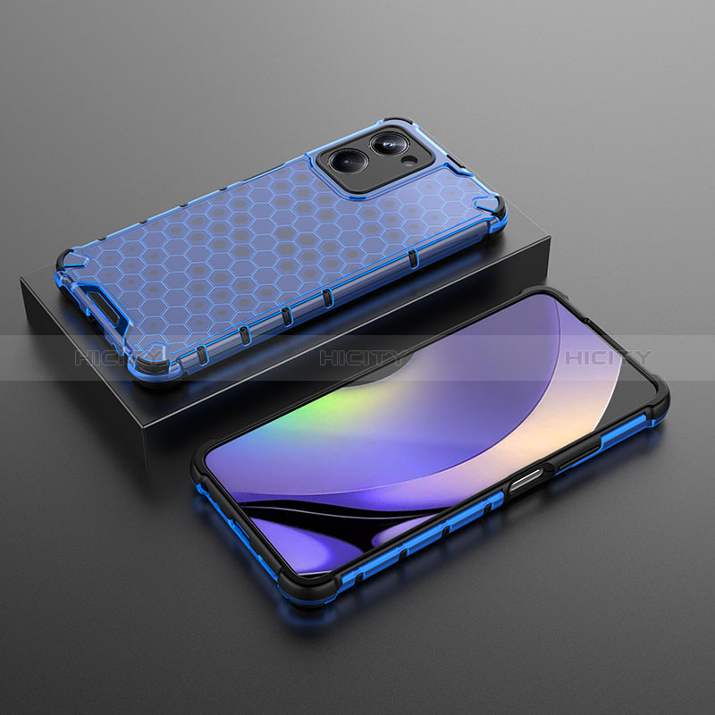 Coque Rebord Contour Silicone et Vitre Transparente Housse Etui 360 Degres AM3 pour Realme 10 Pro 5G Bleu Plus