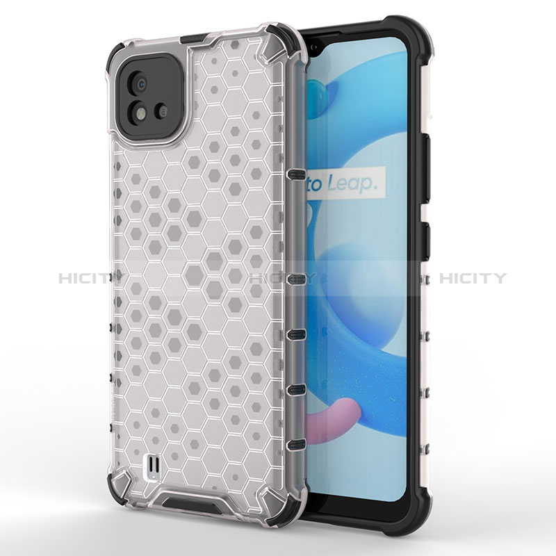 Coque Rebord Contour Silicone et Vitre Transparente Housse Etui 360 Degres AM3 pour Realme C20 Blanc Plus