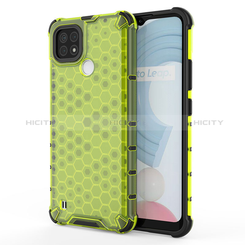 Coque Rebord Contour Silicone et Vitre Transparente Housse Etui 360 Degres AM3 pour Realme C21 Vert Plus